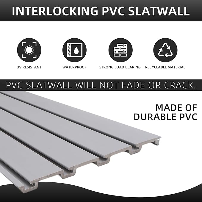 Slat Wall Paneling Garage Wall Organizer, Slat Board PVC Wall Panels Garage - Image 3