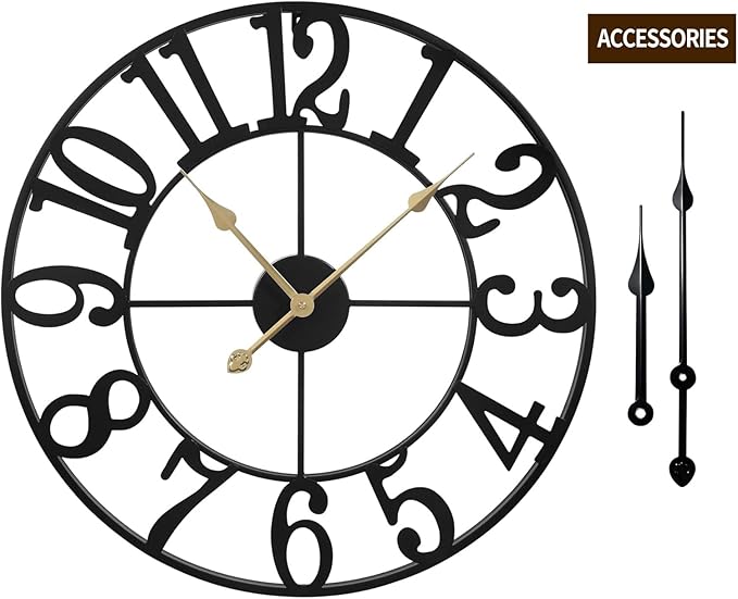 LEIKE Large Wall Clocks, Non Ticking, Battery Operated Big Retro Round Modern - Image 7