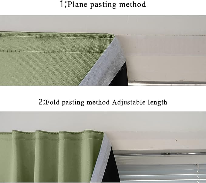 AJAZZ 100% Blackout Self Adhesive Curtains Small Window Short Temporary - Image 5