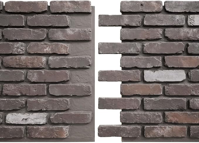EverStone Aged Brick Faux Brick Panel, 46 7/8"W x 27"H x 1 1/4"D, French - Image 8