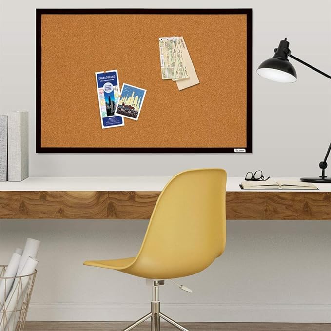 Quartet Cork Bulletin Board, Framed Corkboard, Message Board, Vision Board - Image 2