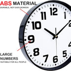 Modern Silent Wall Clock, 12 Inch Non-Ticking Battery Operated Clock, Round - Image 7