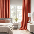MIULEE Back Tab Burnt Orange Blackout Curtains 102 Inch Long 2 Panels Set - Image 2