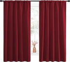 NICETOWN Christmas Burgundy Blackout Curtains and Drapes - Image 2