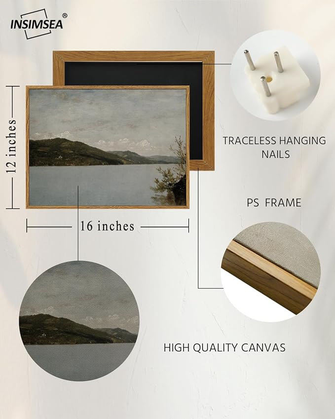 InSimSea Framed Canvas Wall Art Vintage Decor, Classical Landscape Paintings - Image 4