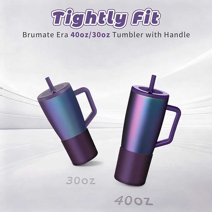 Tall Silicone Boot Compatible with Brumate Era 40 oz 30 oz Tumbler with Handle, Protective Anti-Slip & Anti-Scratches Cover Bumper Accessories