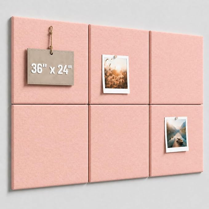 Large Cork Boards for Walls – 36" x 24" Self Adhesive Felt Wall Tiles by CreateYourIdealSpace