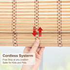LUCKUP Cordless Bamboo Roman Shades, Roll Up Blinds - Image 3
