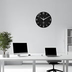 XFM Black Simple Wall Clock14 Inch Kitchen Wall Clocks Battery Operated - Image 4