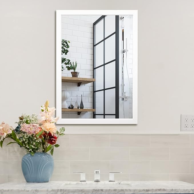 BOMINICA Rectangular Wall Mirror 20” x 28” Bathroom Mirror Framed Wall Mirror by BOMINICA