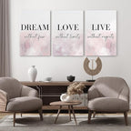 GUBIYU Dream Love Live Quotes Posters Print Set of 3 Pink Purple Love Quotes - Image 2