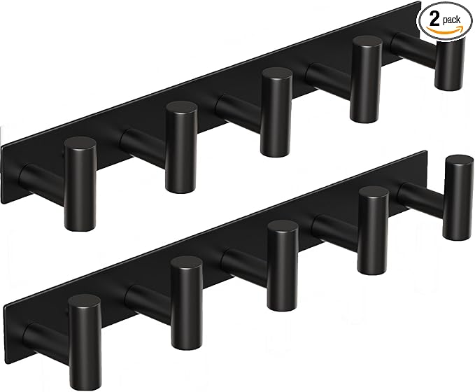 Coat Rack Wall Mounted with 5 Hooks, Heavy Duty Stainless Steel Wall Hooks by VINHOLD