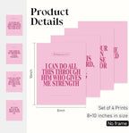 Locomiss Pink Christian Wall Art Decor Posters, Modern Bible Verse Prints - Image 2