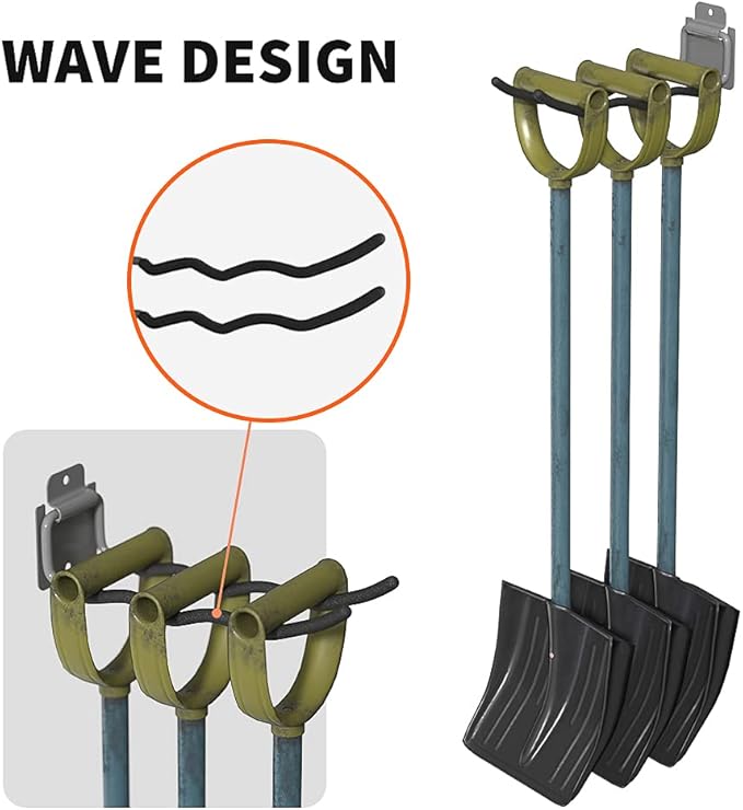 TORACK Garage Hooks Tool Organizer, 4 Pack Heavy Duty Steel 12" Wave Hooks - Image 4