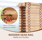 LUCKUP Cordless Bamboo Roman Shades, Roll Up Blinds - Image 2