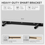 Homeforia Walnut 20 inch Floating Shelf, High End Solid Real Wood 20inch - Image 4
