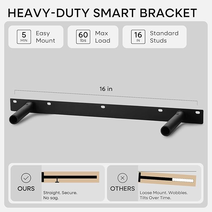 Homeforia Classic Walnut 20 inch Floating Shelf, High End Solid Real Wood Small - Image 4