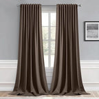 MIULEE Chocolate Brown Back Tab Blackout Curtains 102 Inch Long 2 Panels Set by MIULEE