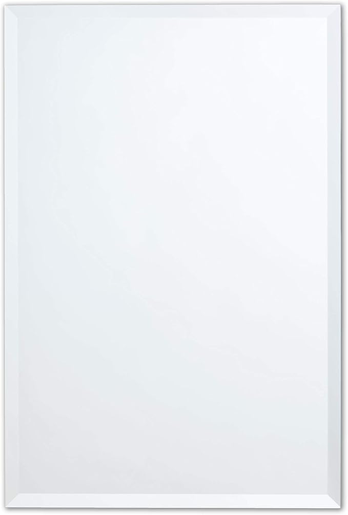 Better Bevel Frameless Rectangle Mirror, 16-in x 24-in Bathroom Wall Mirror by Better+Bevel