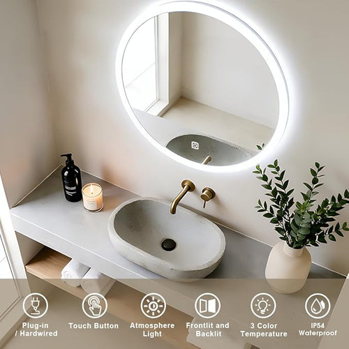 20 Inch Round LED Bathroom Mirror - Image 2