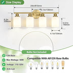 Zarbitta 4-Light Bathroom Light Fixtures, Brushed Gold Modern Vanity Lights - Image 9