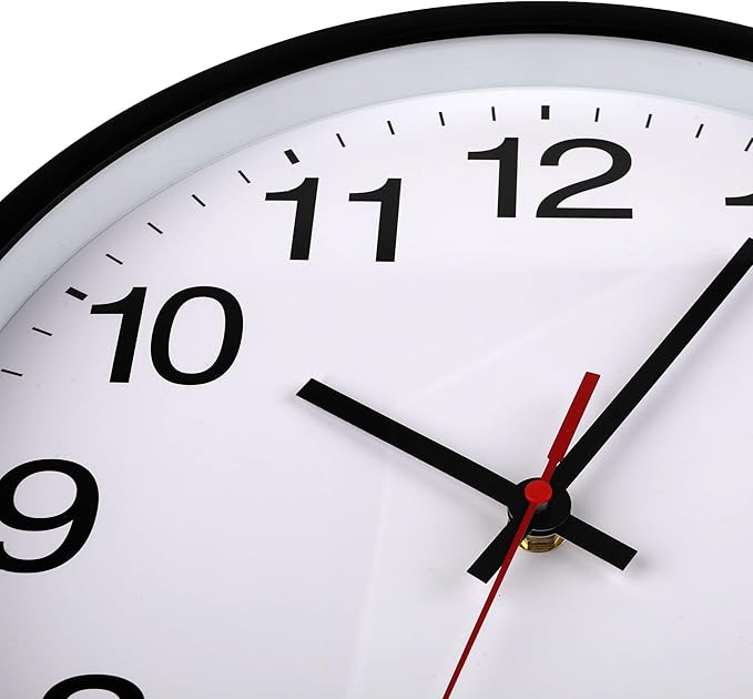 OceeK Black Wall Clock Silent Non Ticking 10 Inch, Modern Wall Clocks, Small - Image 3