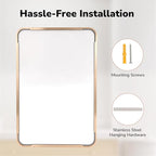 USHOWER Gold Bathroom Mirror 22"x30", Brushed Gold Rectangle Mirror - Image 6