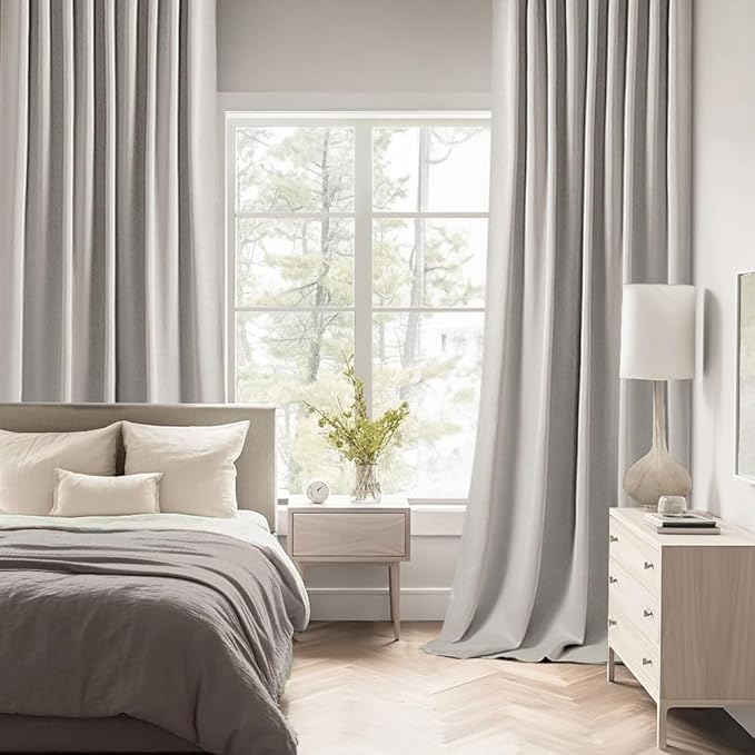 MIULEE Stone Back Tab Blackout Curtains 90 Inches Long 2 Panels Set - Image 3