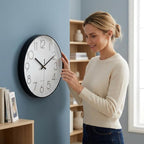 jomparis Black Wall Clock 13 1/2 Inches Silent Non Ticking Battery Operated - Image 3