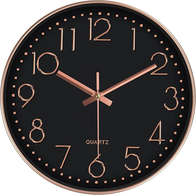 Wall Clock, Silent Wall Clocks Battery Operated 10 Inch- Modern Non Ticking by MABPEDO