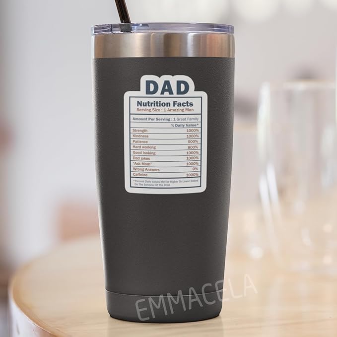 (3PCS) Dad Stickers, Waterproof Vinyl Decals for Laptops, Tumblers, Books, Scrapbooks, Water Bottles, Father's Day Gift for Dad, Papa 3 x 2.1 Inch