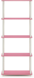 Furinno TURN-N-TUBE Storage Shelves, 5-Tier Book Shelf, Corner Shelf, Toolless - Image 6