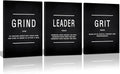 Motivational Grind Grit Leader Wall Art, Canvas Painting Wall Decor by KAWAHONE