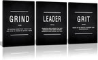 Motivational Grind Grit Leader Wall Art, Canvas Painting Wall Decor by KAWAHONE