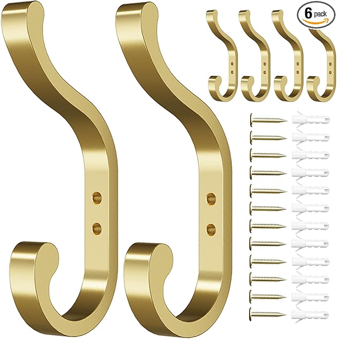 Gold Wall Hooks for Hanging Coats: Metal Mount by BUSSDIS