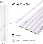 8-Pack WPC Wall Panels 118’’ x 6.3’’ 3D Slat Wall Panel Acoustic Wall Paneling - Image 2