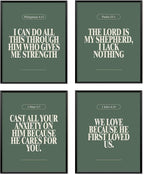 Locomiss Sage Green Christian Wall Art Decor Posters, Modern Bible Verse by Unknown