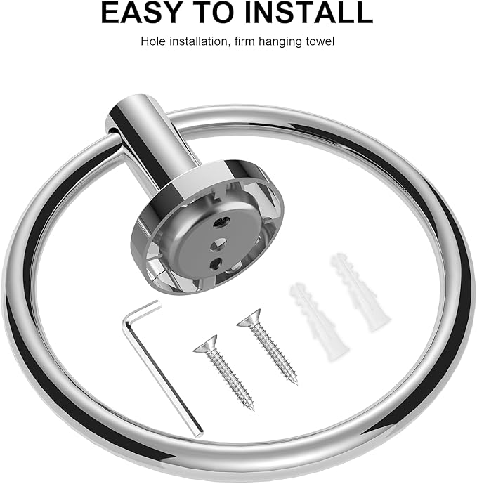 SetSail Towel Holder for Bathroom Wall Stainless Steel Hand Towel Ring Heavy - Image 4