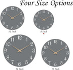 Mosewa Wall Clock Gray Battery Operated Silent Non Ticking Simple Modern Wood - Image 8