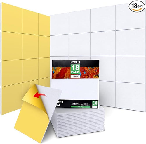 18 Pack Acoustic Panels-12"X12"X 0.4"Soundproof Wall Panels, High-Density Sound by DMSKY