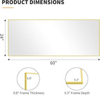 KOCUUY Large Gold Bathroom Mirror, HD Tempered Glass, Anti-Rust Frame, Modern - Image 8