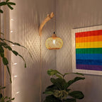 Frideko Bamboo Wall Sconces Set of Two Plug in, Boho Wall Lamp - Image 3