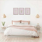 3 Piece Floral Framed Wall Art Pink Wildflower Canvas Wall Art Flower Pictures - Image 3