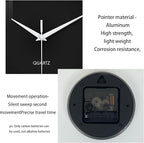 XFM Black Wall Clock 16 Inch Simple Wall Clocks Battery Operated Modern - Image 6