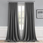 MIULEE Back Tab Grey Blackout Curtains 96 Inch Long 2 Panels Set - Image 9
