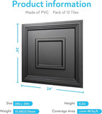 STICKGOO Black Drop Ceiling Tile 2ft x 2ft, Ceiling Panel High-Grade PVC - Image 5