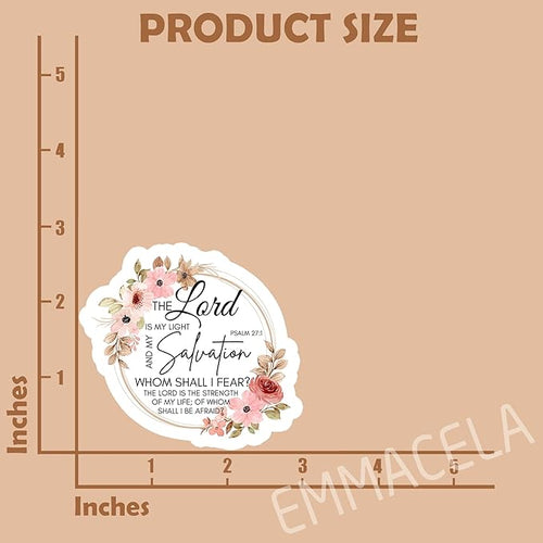 (3 PCS) Christian Stickers - The Lord is My Light Psalm 27:1 – Bible Verse Waterproof Vinyl Decals for Books, Tumblers, Laptops, Water Bottles – 3" x 2.8"