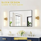 Wall Sconces Set of Two, Hardwired Brushed Gold Bathroom Sconces Wall Lighting - Image 6