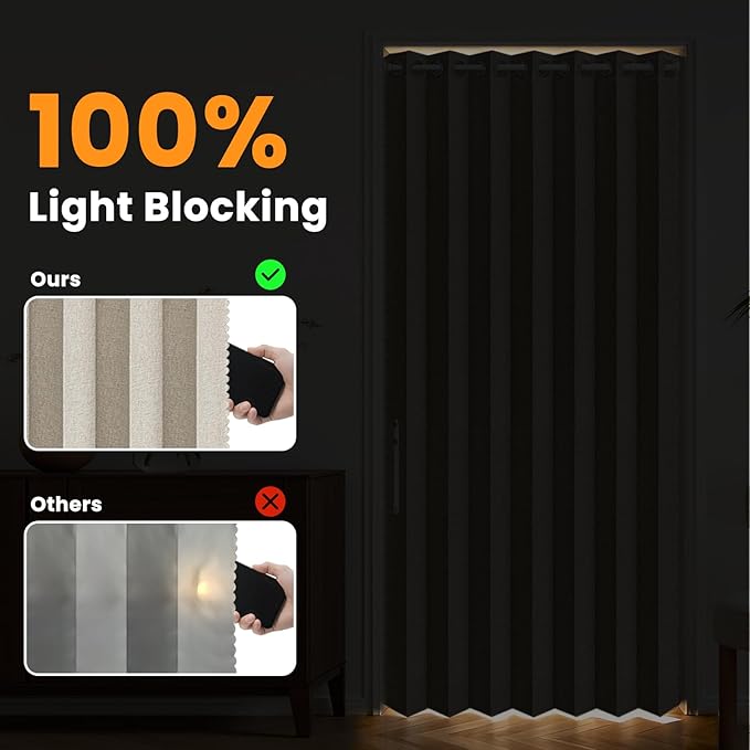 AJAZZ Blackout Accordion Door Curtains - Image 4
