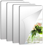 JUNEBRUSHS 4 Pack Self Adhesive Acrylic Mirror, 6X 9 Inch Mirror Tiles by JUNEBRUSHS